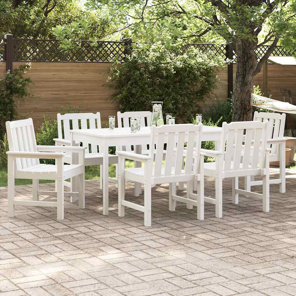 Garden Dining Chair 6 pcs White 65.5 x 55.5 x 88cm Plastic